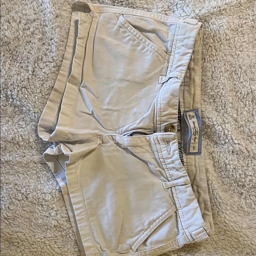 Abercrombie & Fitch Beige and Blue Striped Shorts